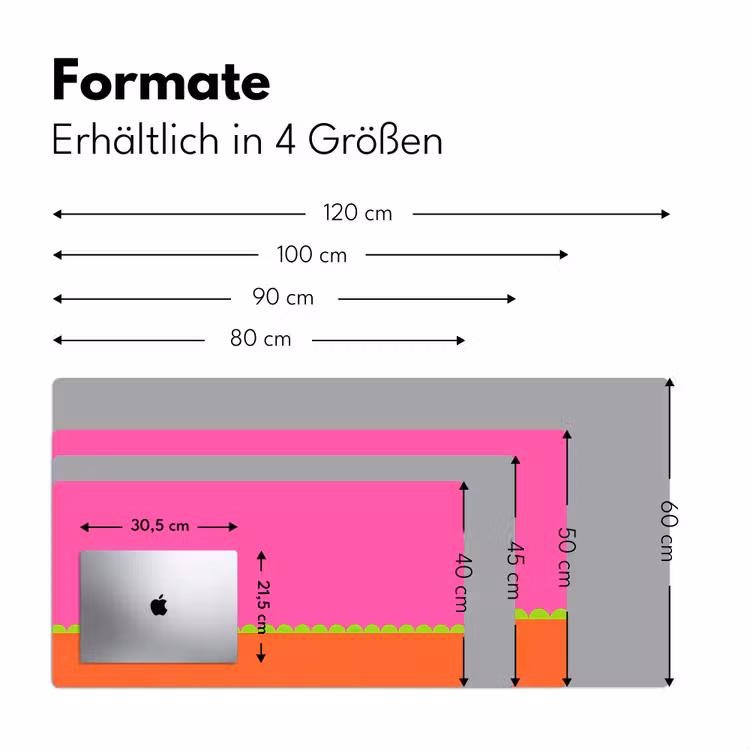 Schreibtischunterlage - Zusammenfassung – Geometrisch – Farbblöcke – Rosa – Orange — 5