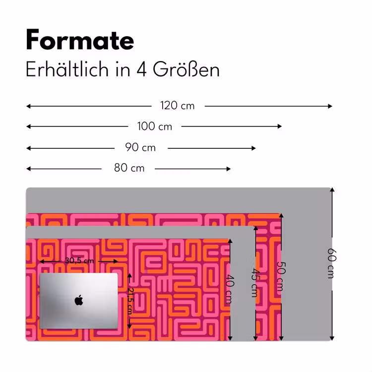 Schreibtischunterlage - Zusammenfassung – Muster – Linien – Rosa – Orange — 5