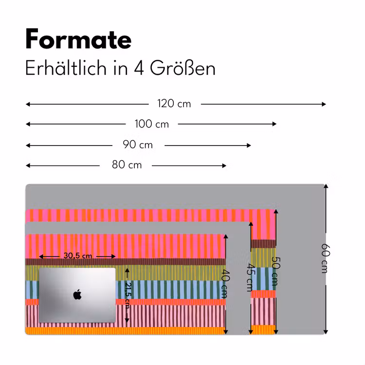 Schreibtischunterlage - Zusammenfassung – Streifen – Modern – Farbenfroh – Kunst — 5