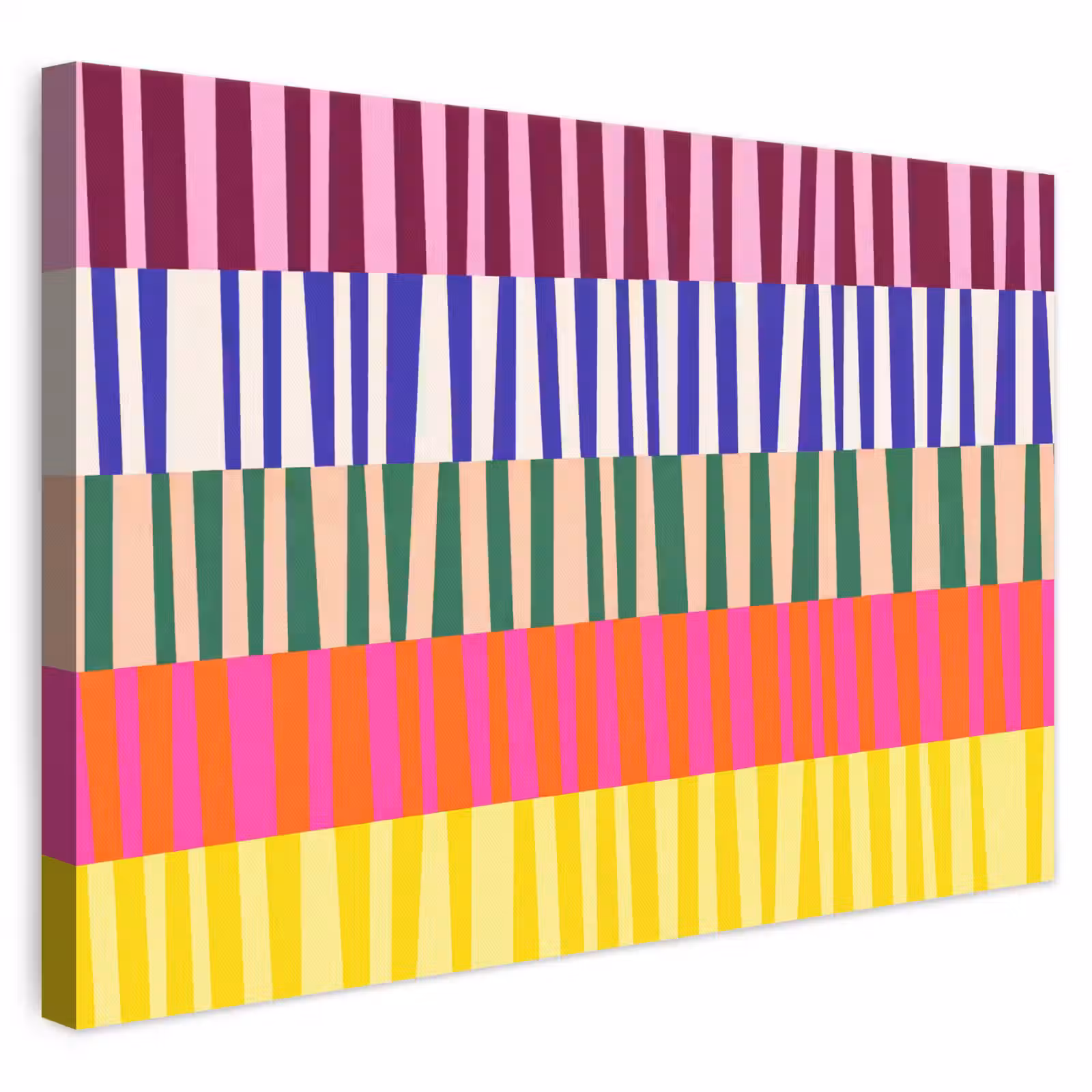 Leinwandbild - Muster – Streifen – Abstrakt – Modern – Farbenfroh — 1