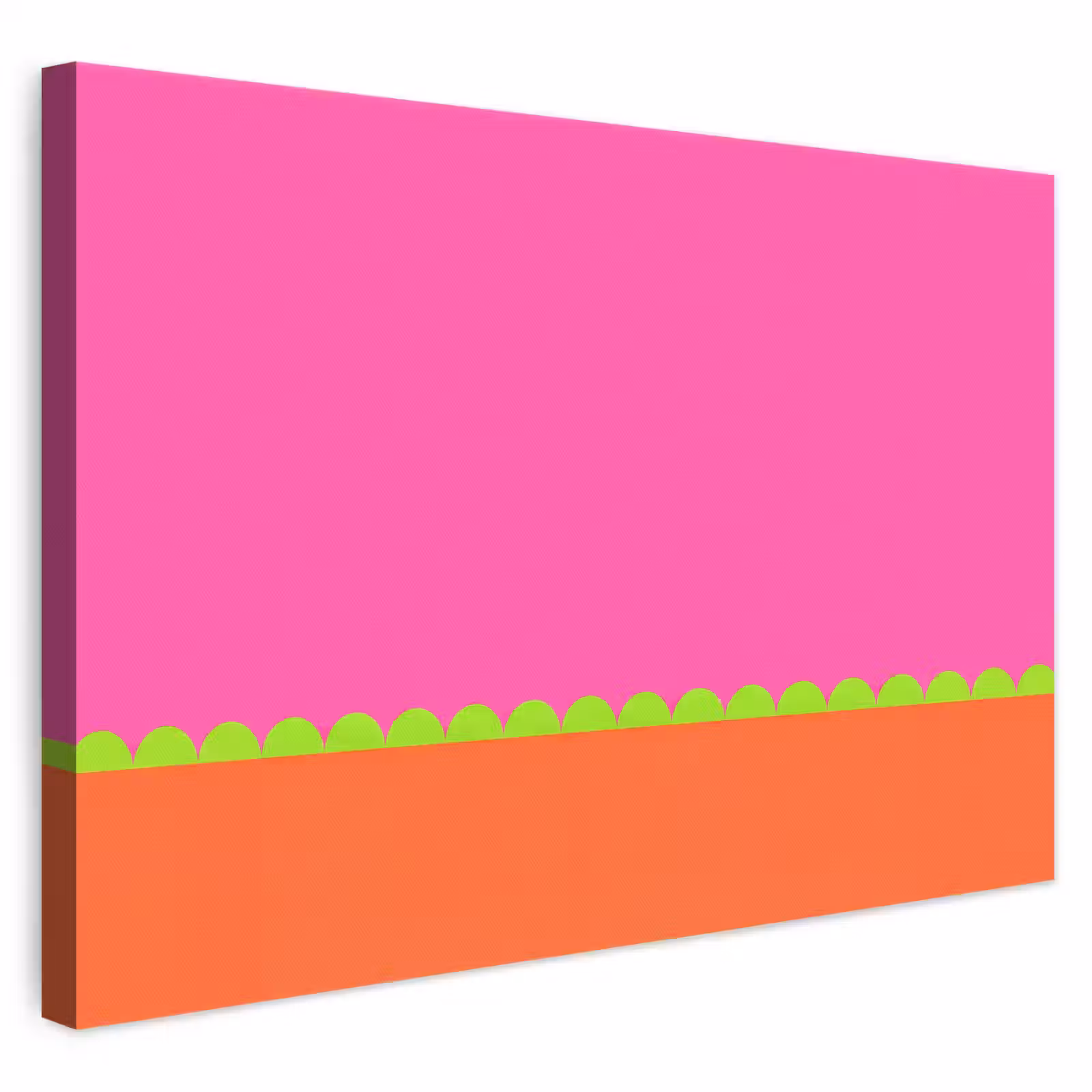 Leinwandbild - Zusammenfassung – Geometrisch – Farbblöcke – Rosa – Orange — 1