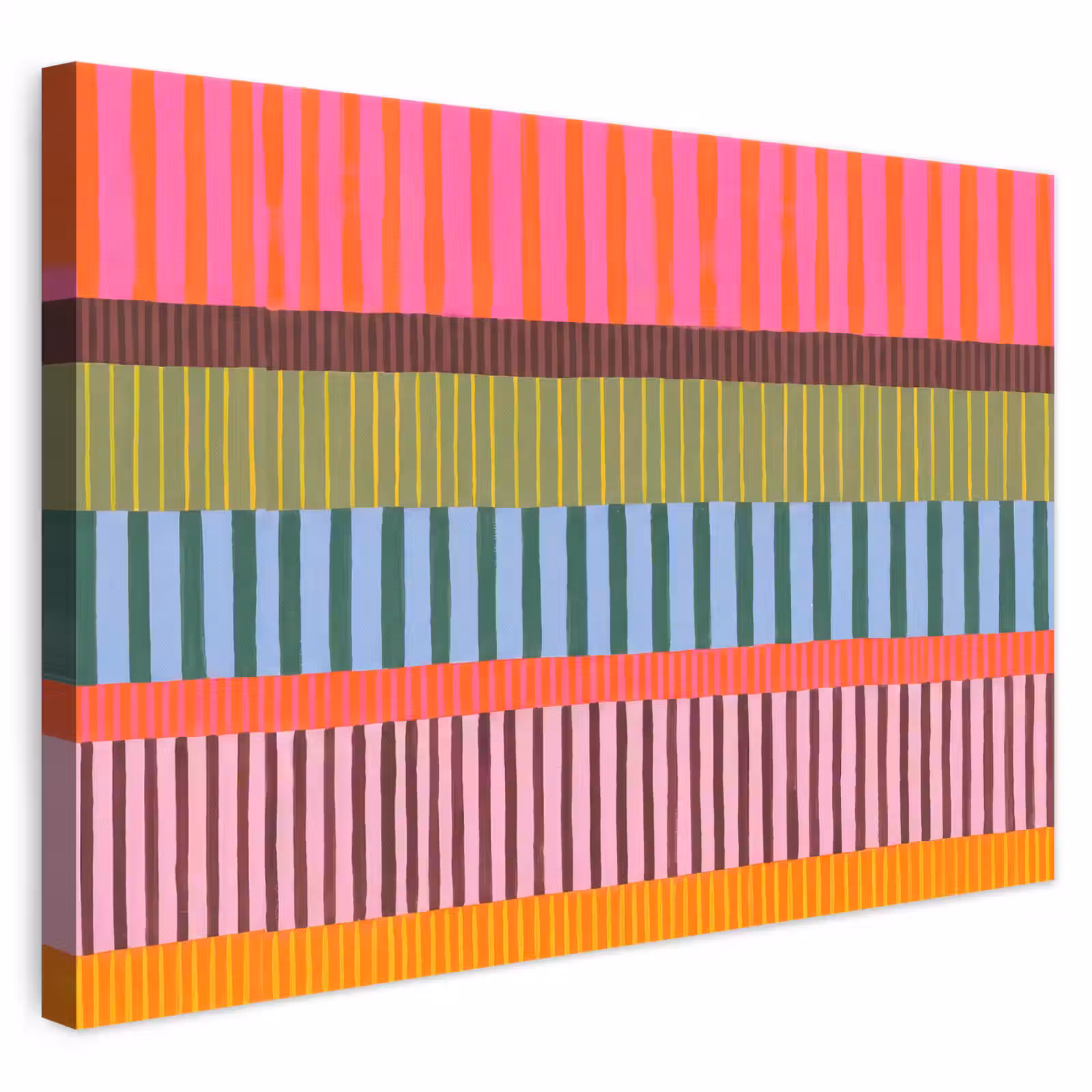 Leinwandbild - Zusammenfassung – Streifen – Modern – Farbenfroh – Kunst — 1