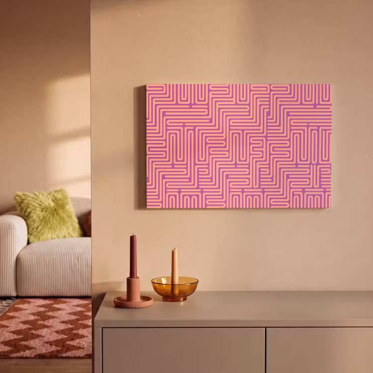 Leinwandbild - Muster – Linien – Abstrakt – Modern – Lila — 2