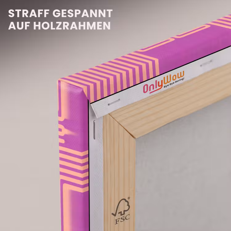 Leinwandbild - Muster – Linien – Abstrakt – Modern – Lila — 5