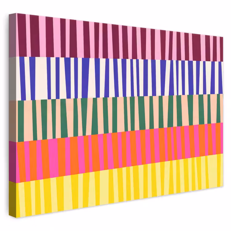 Leinwandbild - Muster – Streifen – Abstrakt – Modern – Farbenfroh — 1
