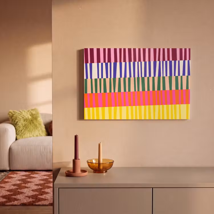 Leinwandbild - Muster – Streifen – Abstrakt – Modern – Farbenfroh — 2
