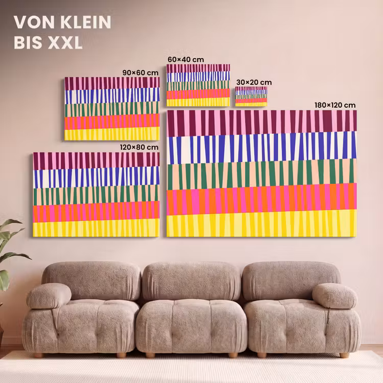 Leinwandbild - Muster – Streifen – Abstrakt – Modern – Farbenfroh — 6