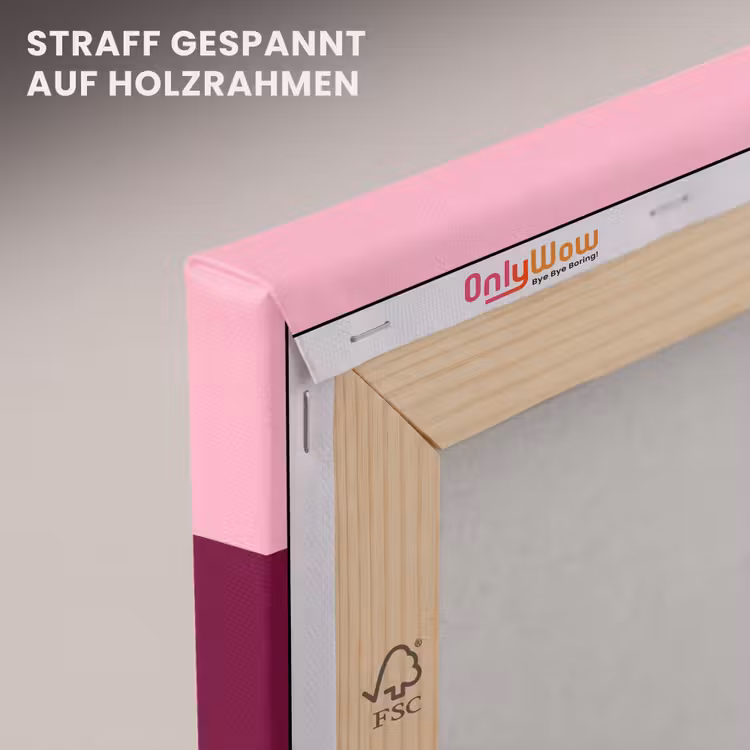 Leinwandbild - Zusammenfassung – Formen – Rosa – Modern – Design — 5