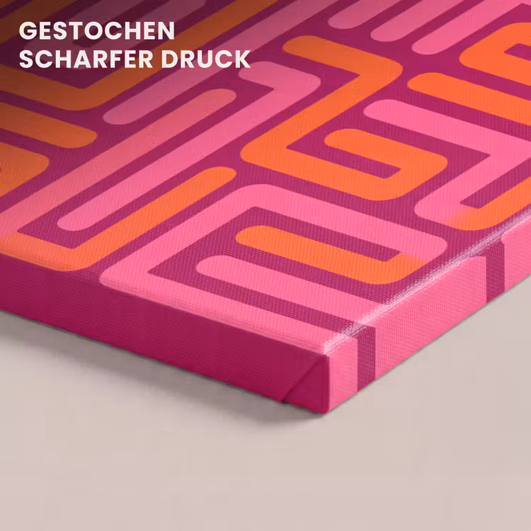 Leinwandbild - Zusammenfassung – Muster – Linien – Rosa – Orange — 4