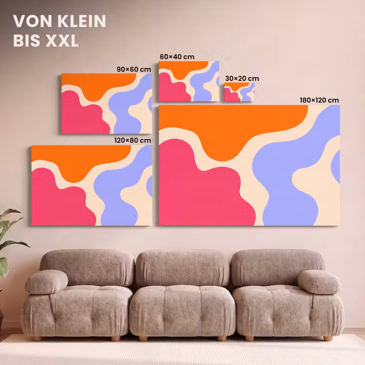 Leinwandbild - Zusammenfassung – Organische Formen – Design – Modern – Farbenfroh — 6