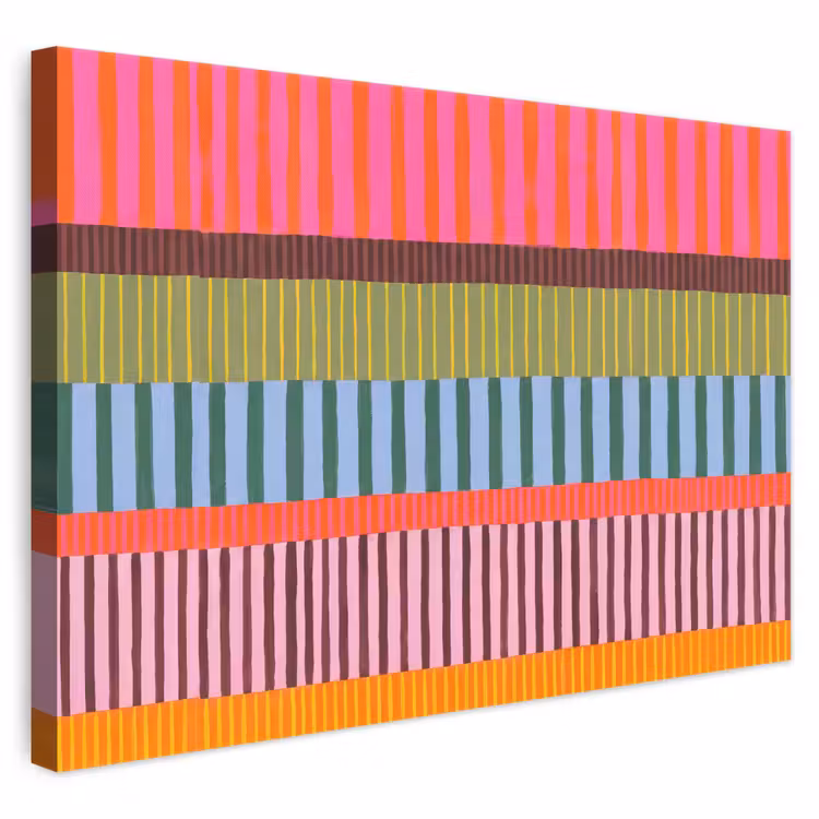 Leinwandbild - Zusammenfassung – Streifen – Modern – Farbenfroh – Kunst — 1