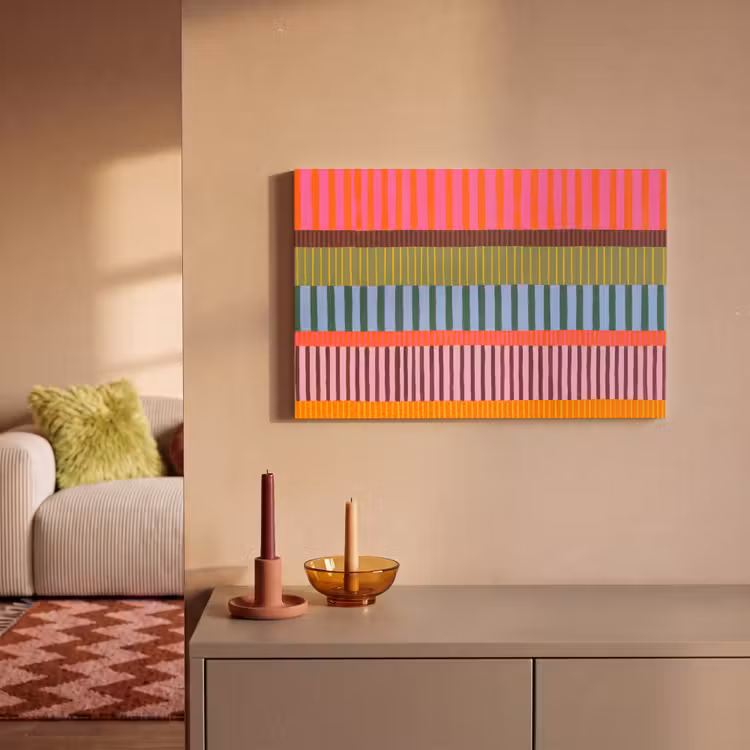 Leinwandbild - Zusammenfassung – Streifen – Modern – Farbenfroh – Kunst — 2