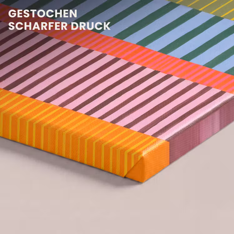 Leinwandbild - Zusammenfassung – Streifen – Modern – Farbenfroh – Kunst — 4