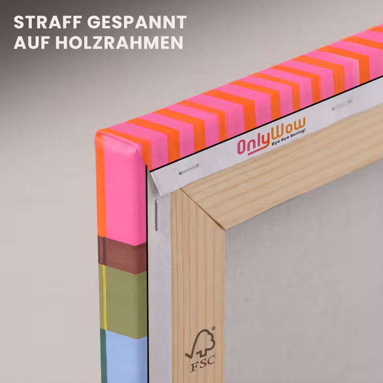 Leinwandbild - Zusammenfassung – Streifen – Modern – Farbenfroh – Kunst — 5