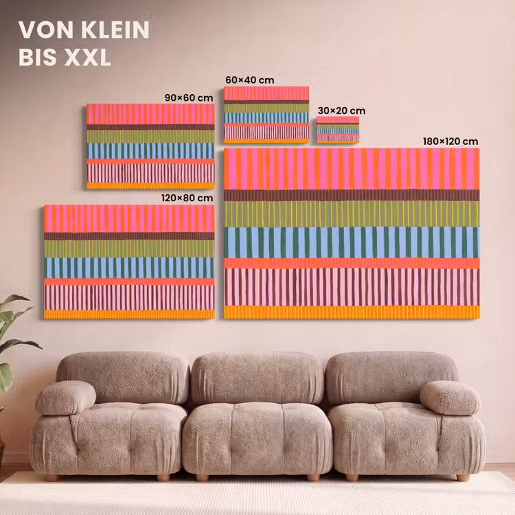 Leinwandbild - Zusammenfassung – Streifen – Modern – Farbenfroh – Kunst — 6