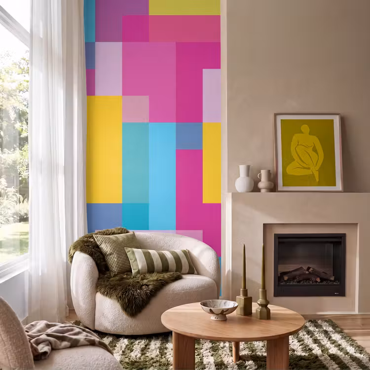 Tapete - Abstrakt – Geometrisch – Kunst – Farbenfroh – Modern — 1