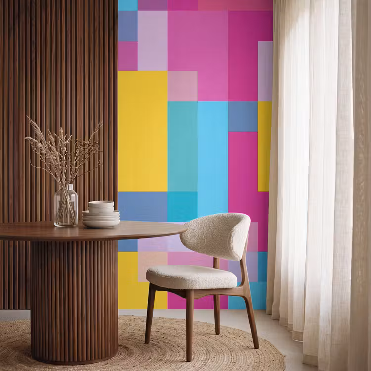 Tapete - Abstrakt – Geometrisch – Kunst – Farbenfroh – Modern — 4