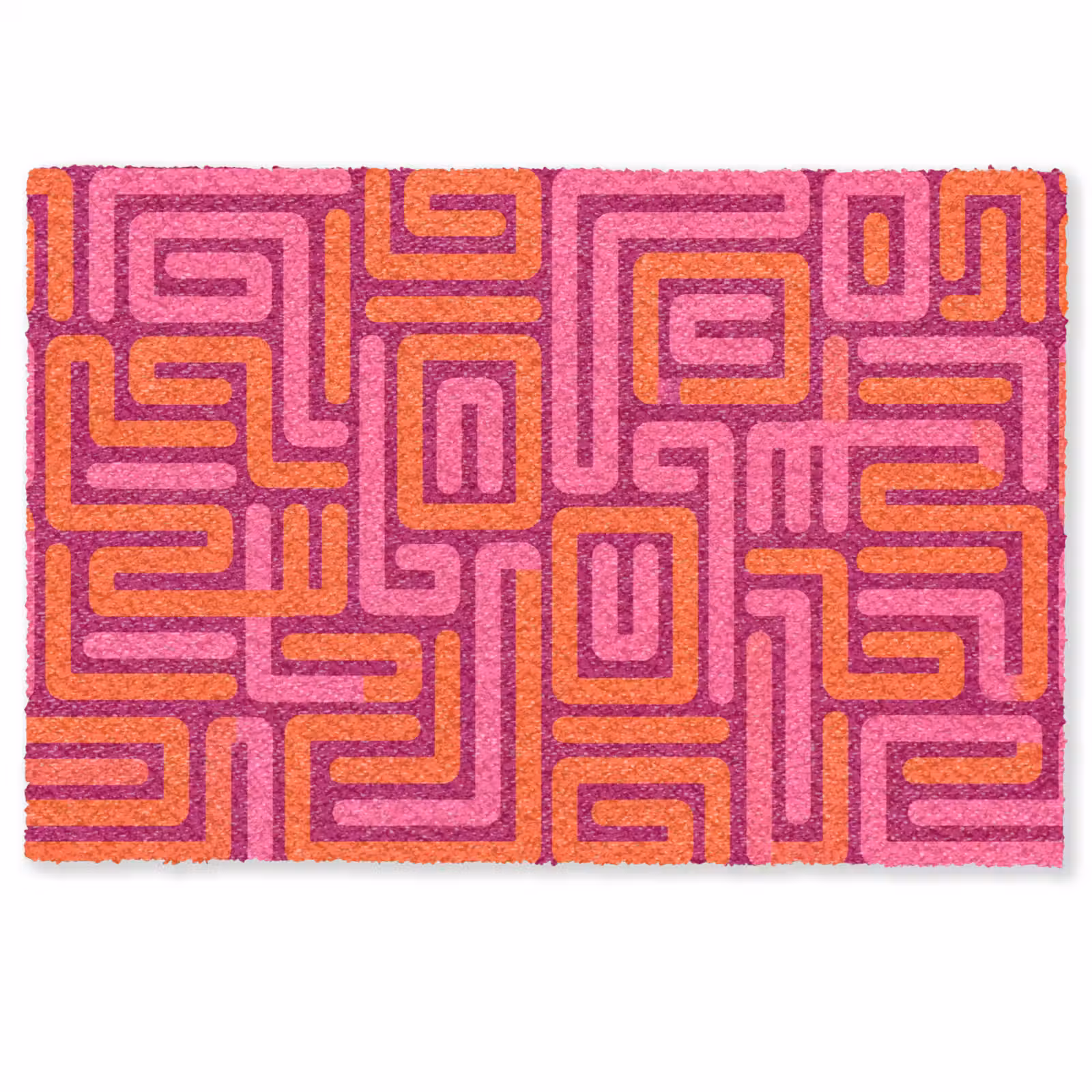 Fußmatte - Zusammenfassung – Muster – Linien – Rosa – Orange — 1