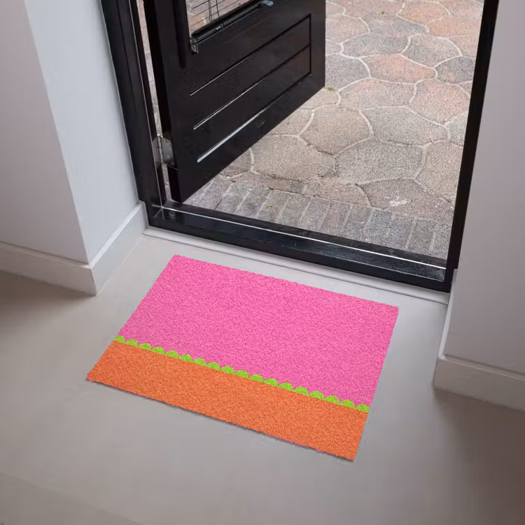 Fußmatte - Zusammenfassung – Geometrisch – Farbblöcke – Rosa – Orange — 4