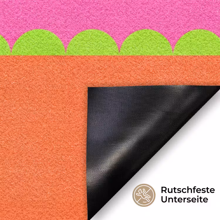 Fußmatte - Zusammenfassung – Geometrisch – Farbblöcke – Rosa – Orange — 6