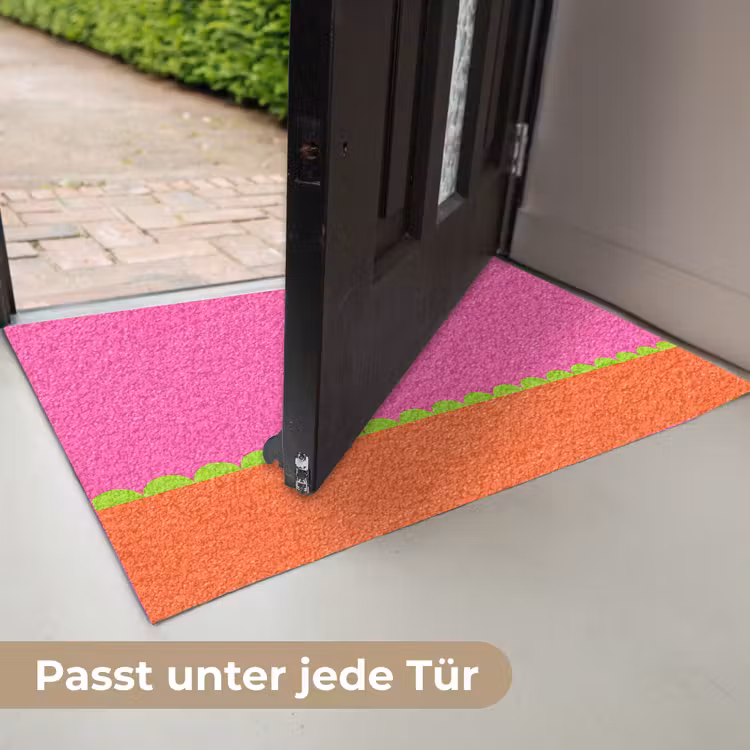 Fußmatte - Zusammenfassung – Geometrisch – Farbblöcke – Rosa – Orange — 7
