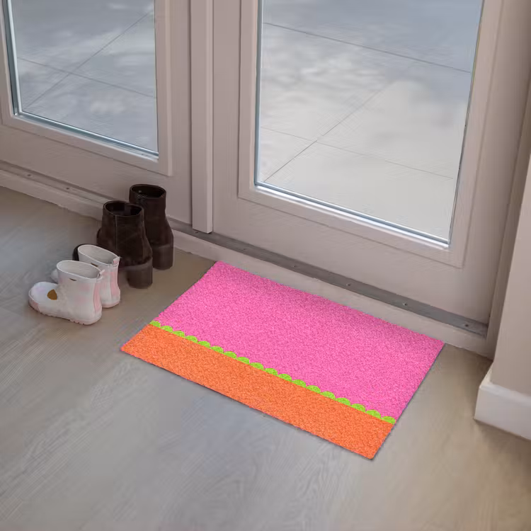 Fußmatte - Zusammenfassung – Geometrisch – Farbblöcke – Rosa – Orange — 8