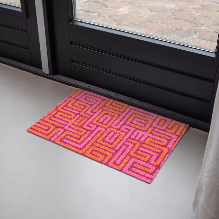Fußmatte - Zusammenfassung – Muster – Linien – Rosa – Orange — 2