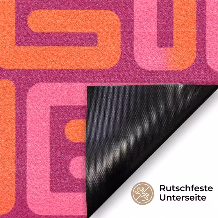 Fußmatte - Zusammenfassung – Muster – Linien – Rosa – Orange — 6