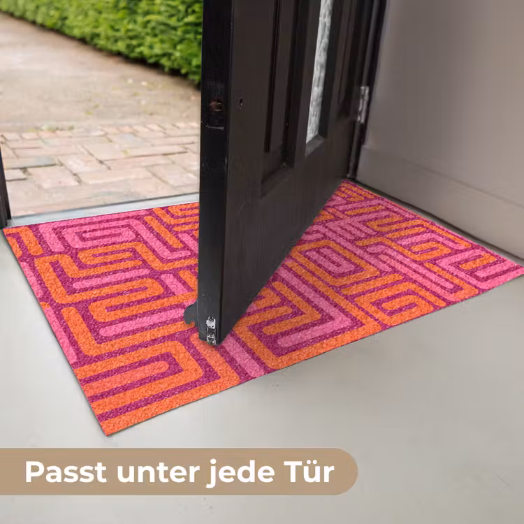 Fußmatte - Zusammenfassung – Muster – Linien – Rosa – Orange — 7
