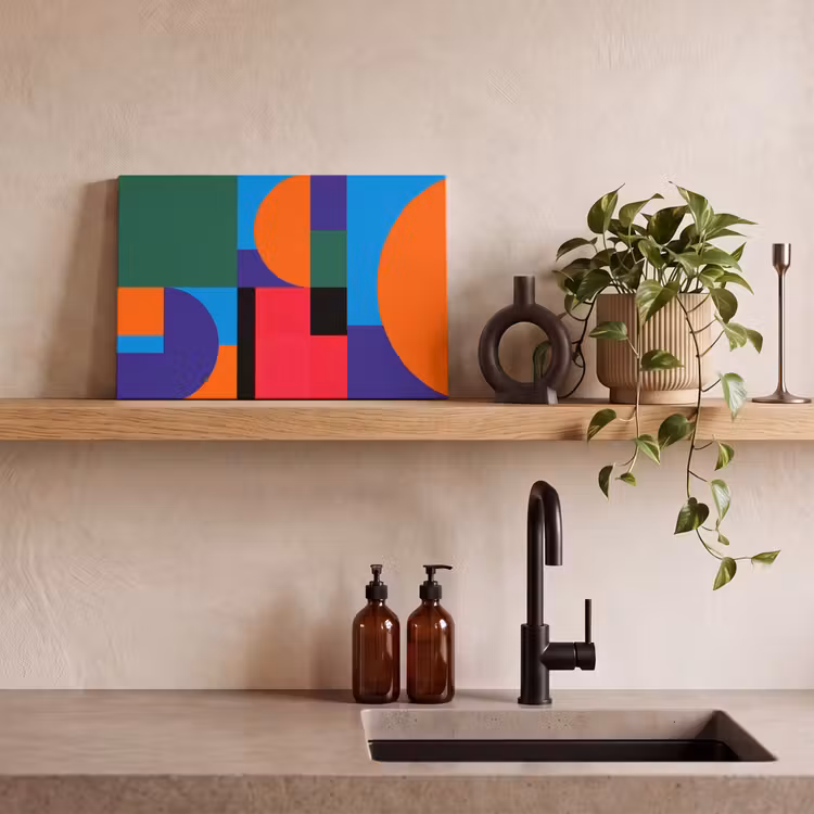 Leinwandbild - Geometrisch – Abstrakt – Formen – Farbenfroh – Modern — 3