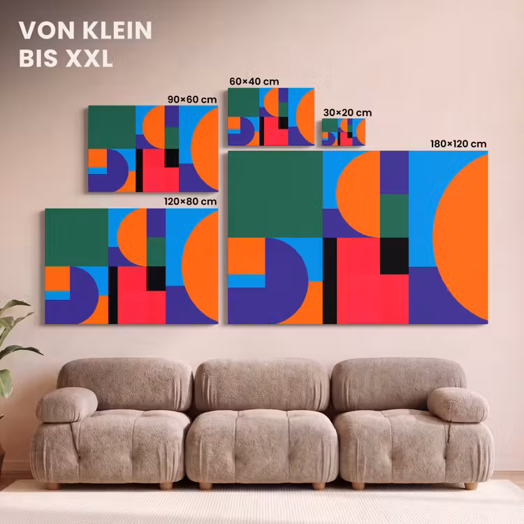 Leinwandbild - Geometrisch – Abstrakt – Formen – Farbenfroh – Modern — 6