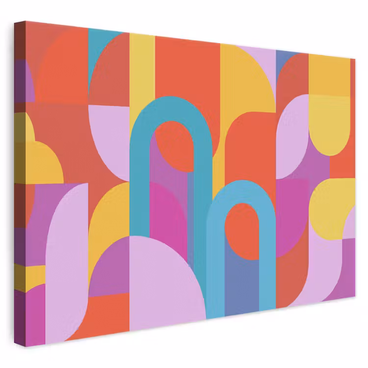 Leinwandbild - Zusammenfassung – Geometrie – Farbenfroh – Modern – Kunst — 1