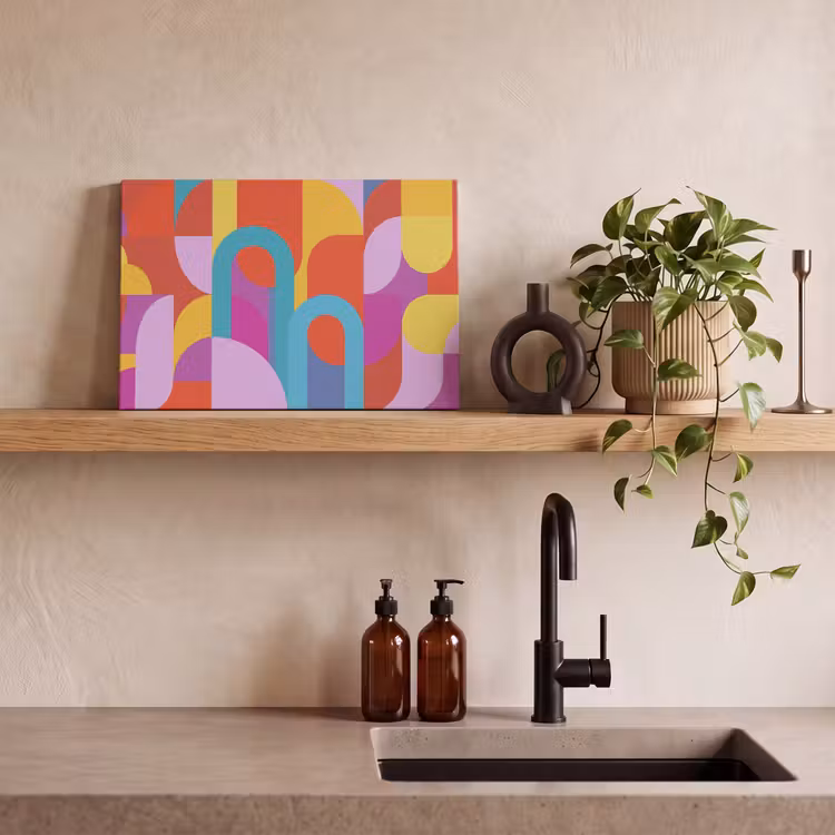 Leinwandbild - Zusammenfassung – Geometrie – Farbenfroh – Modern – Kunst — 3