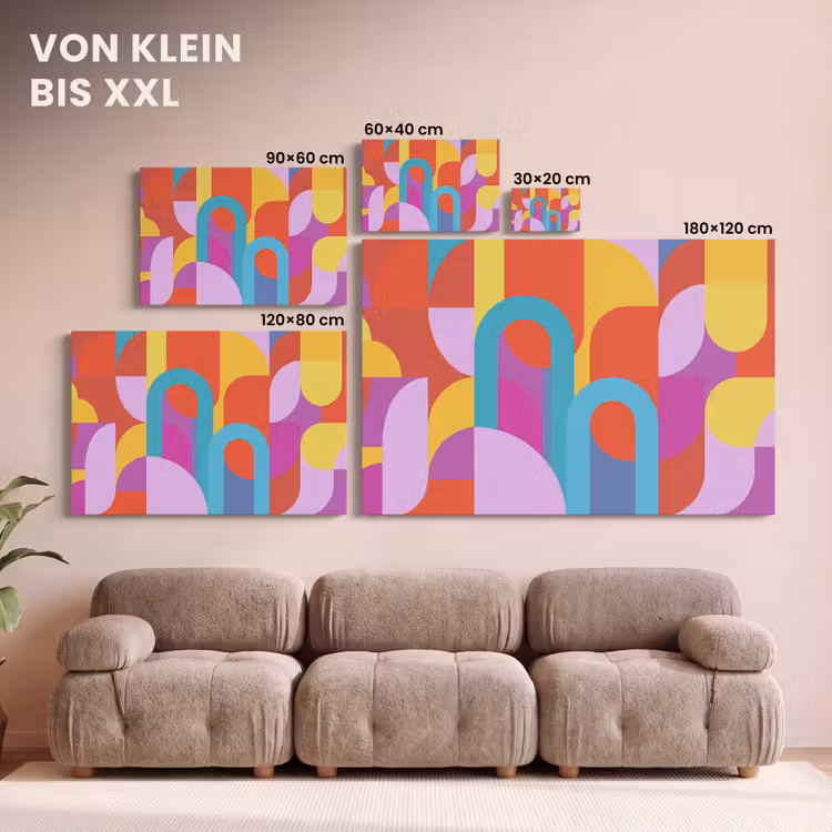 Leinwandbild - Zusammenfassung – Geometrie – Farbenfroh – Modern – Kunst — 6