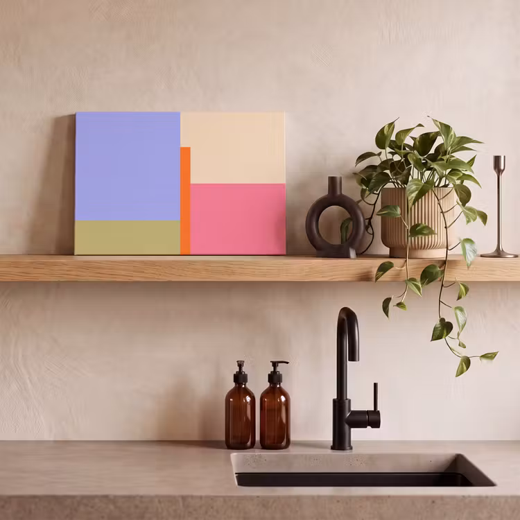 Leinwandbild - Zusammenfassung – Geometrie – Kunst – Modern – Farbenfroh — 3