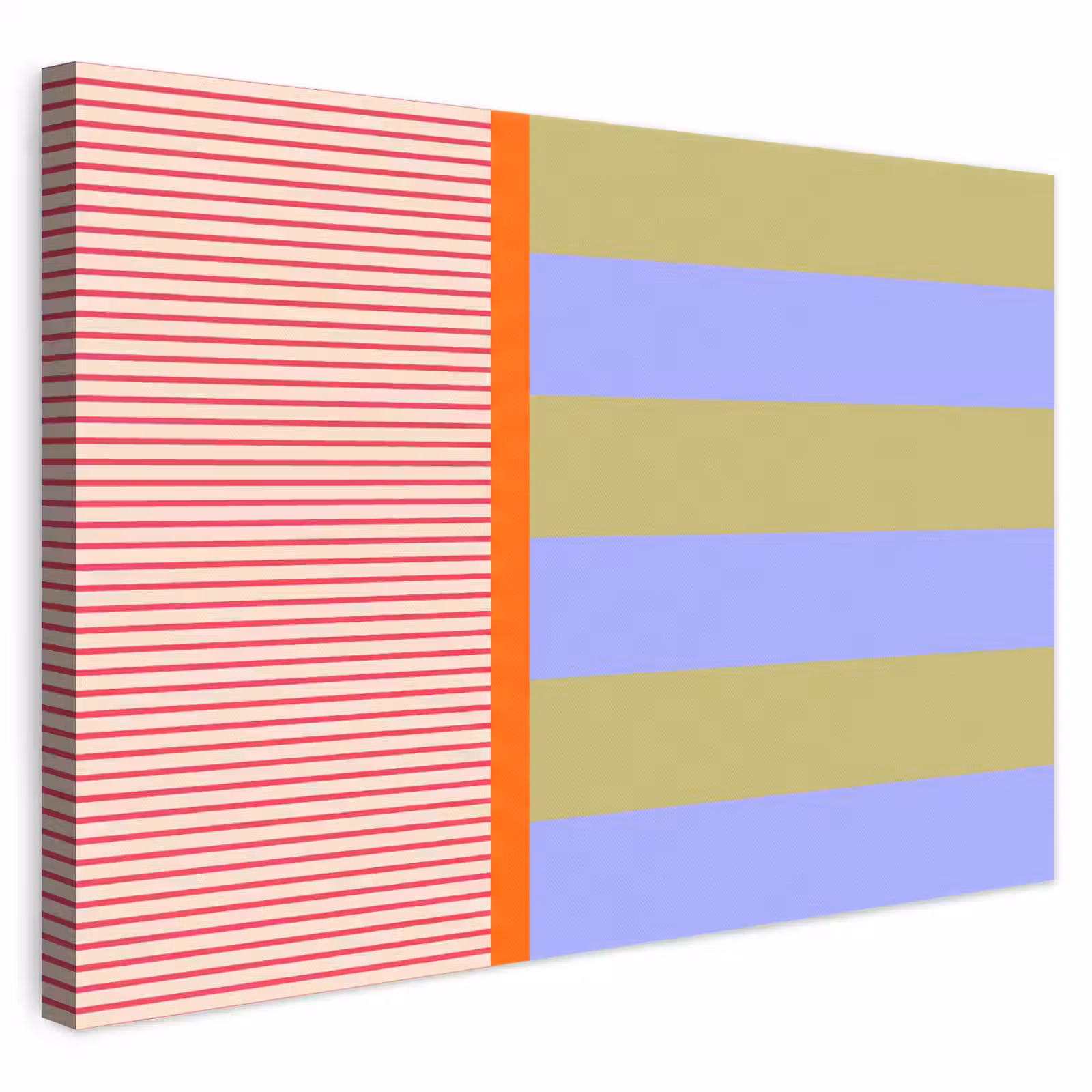 Leinwandbild - Zusammenfassung – Geometrie – Streifen – Blöcke – Rot — 1