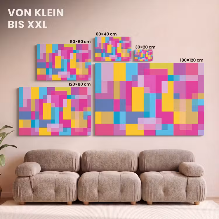 Leinwandbild - Abstrakt – Geometrisch – Kunst – Farbenfroh – Modern — 6