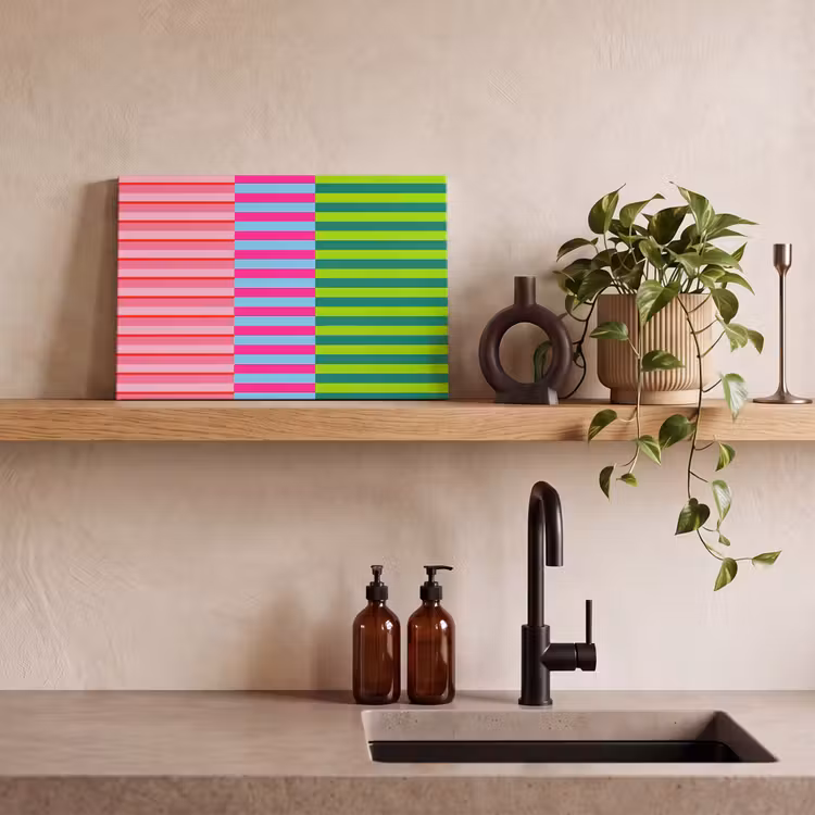 Leinwandbild - Muster – Streifen – Modern – Abstrakt – Bunt — 3