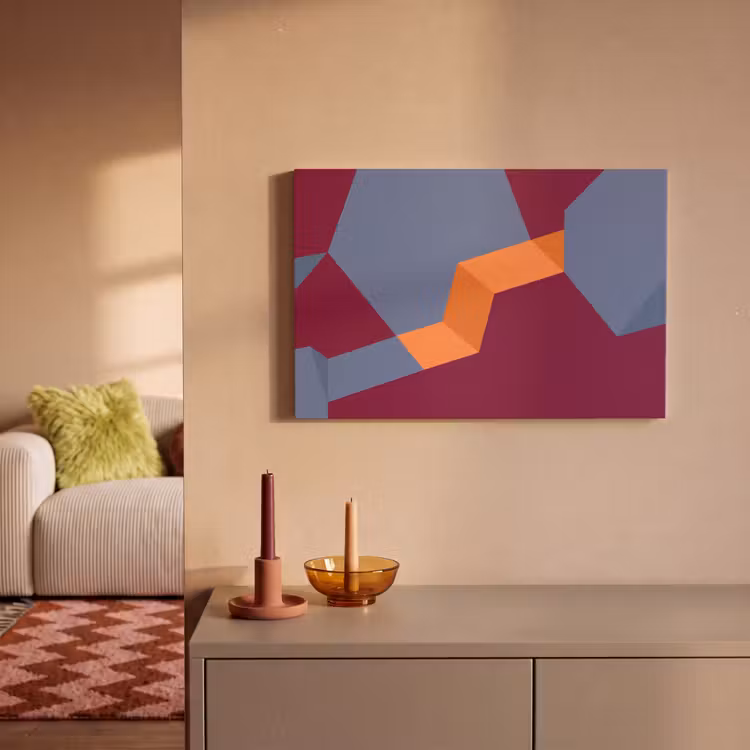 Leinwandbild - Zusammenfassung – Formen – Modern – Blau – Orange — 2
