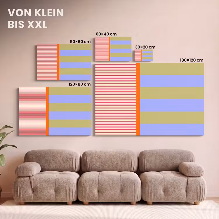 Leinwandbild - Zusammenfassung – Geometrie – Streifen – Blöcke – Rot — 6