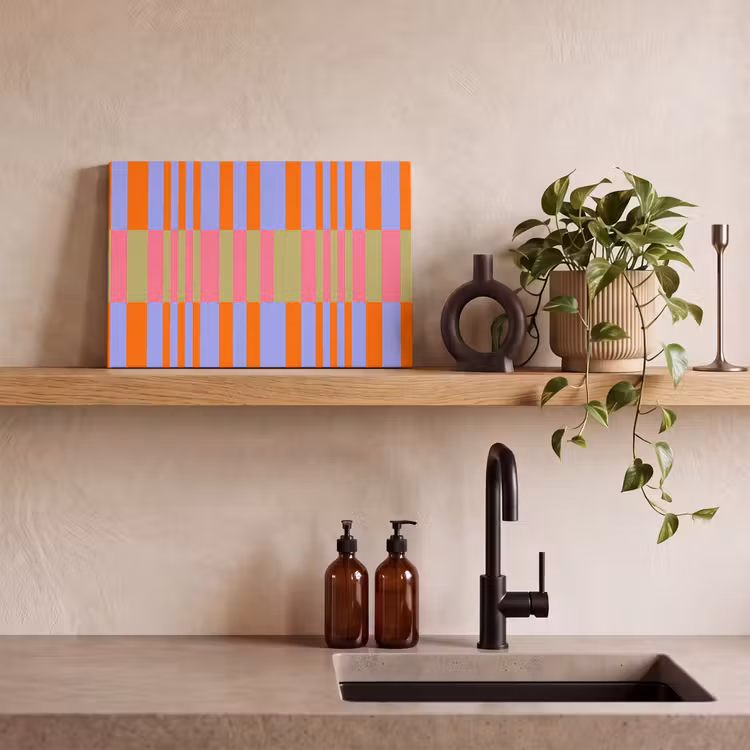 Leinwandbild - Zusammenfassung – Muster – Geometrisch – Farbenfroh – Modern — 3