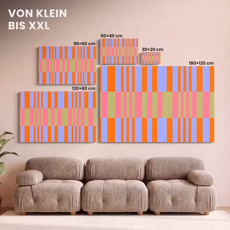 Leinwandbild - Zusammenfassung – Muster – Geometrisch – Farbenfroh – Modern — 6