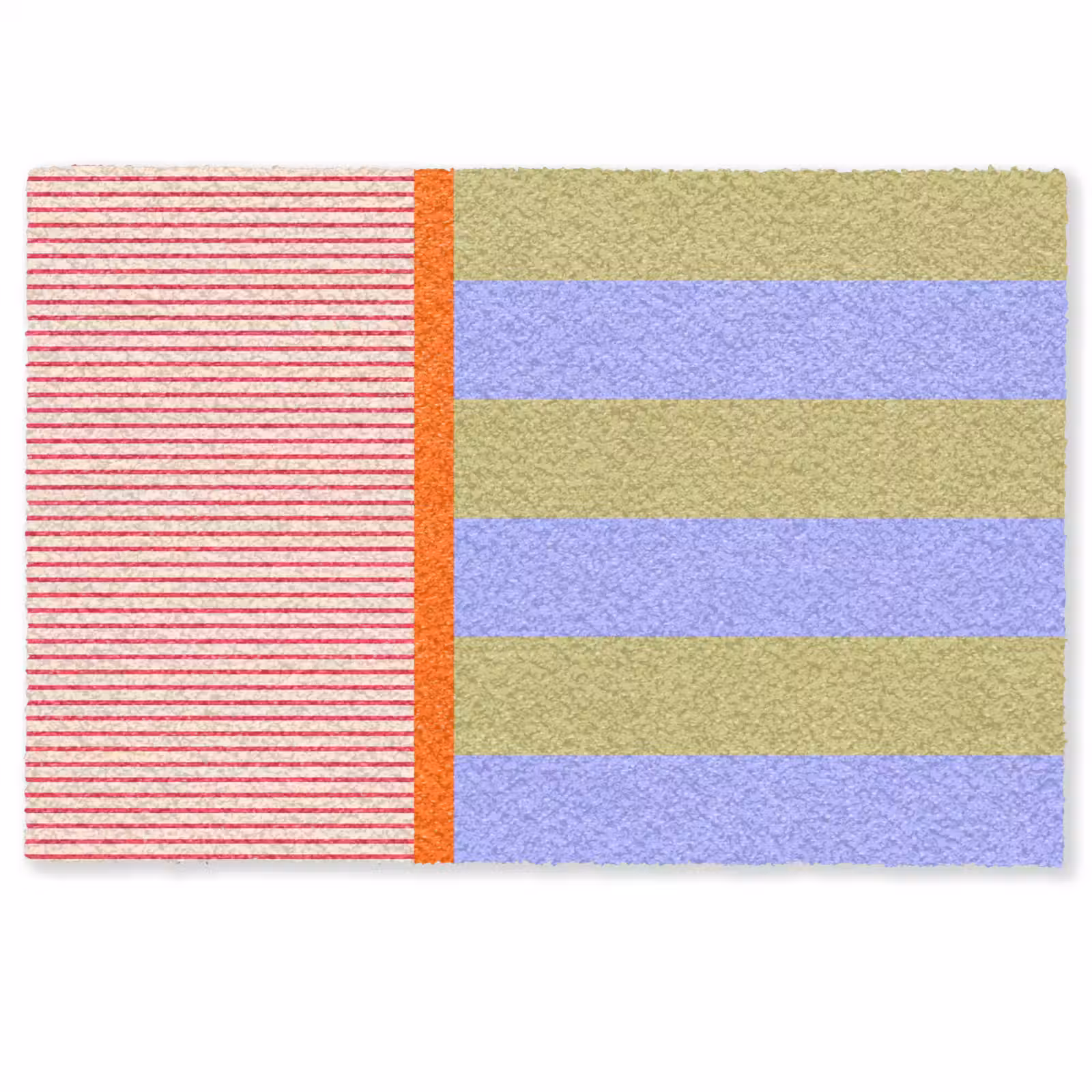 Fußmatte - Zusammenfassung – Geometrie – Streifen – Blöcke – Rot — 1