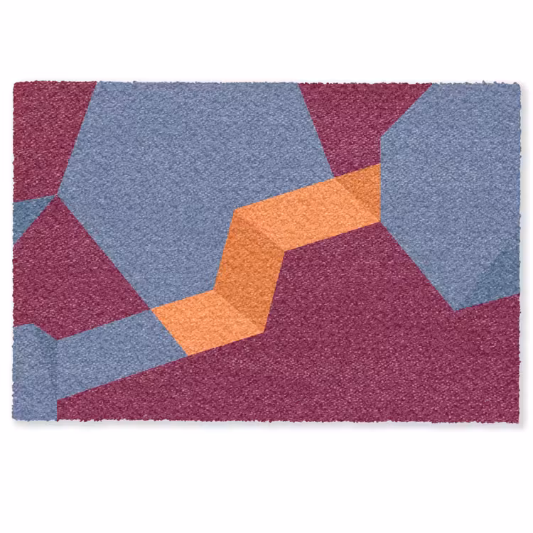 Fußmatte - Zusammenfassung – Formen – Modern – Blau – Orange — 1