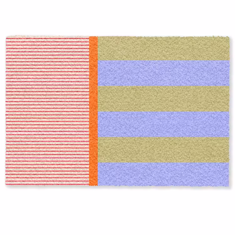 Fußmatte - Zusammenfassung – Geometrie – Streifen – Blöcke – Rot — 1