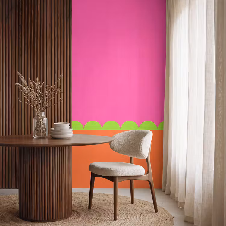 Tapete - Zusammenfassung – Geometrisch – Farbblöcke – Rosa – Orange — 4