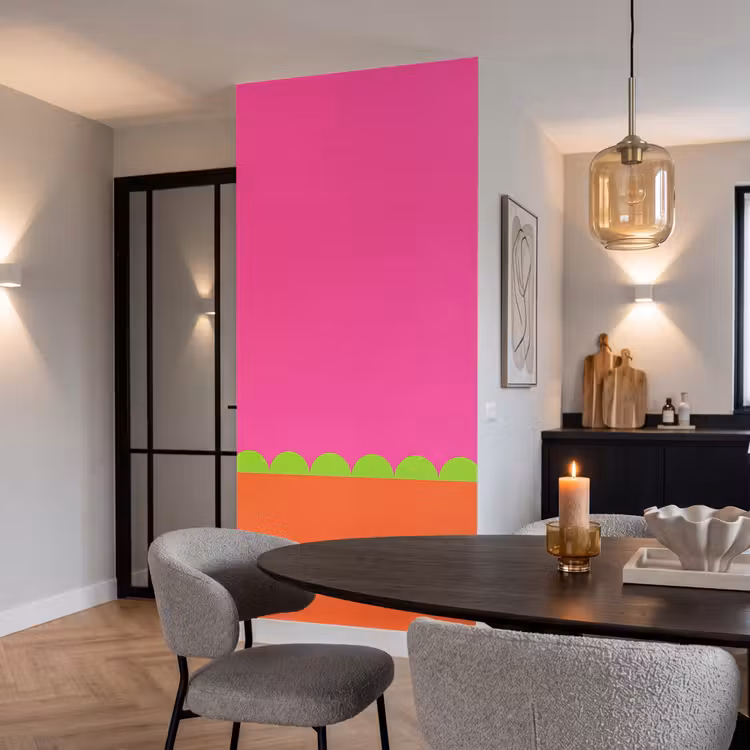 Tapete - Zusammenfassung – Geometrisch – Farbblöcke – Rosa – Orange — 5