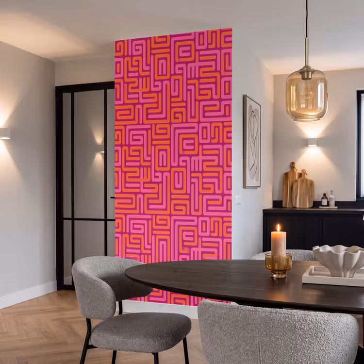 Tapete - Zusammenfassung – Muster – Linien – Rosa – Orange — 5
