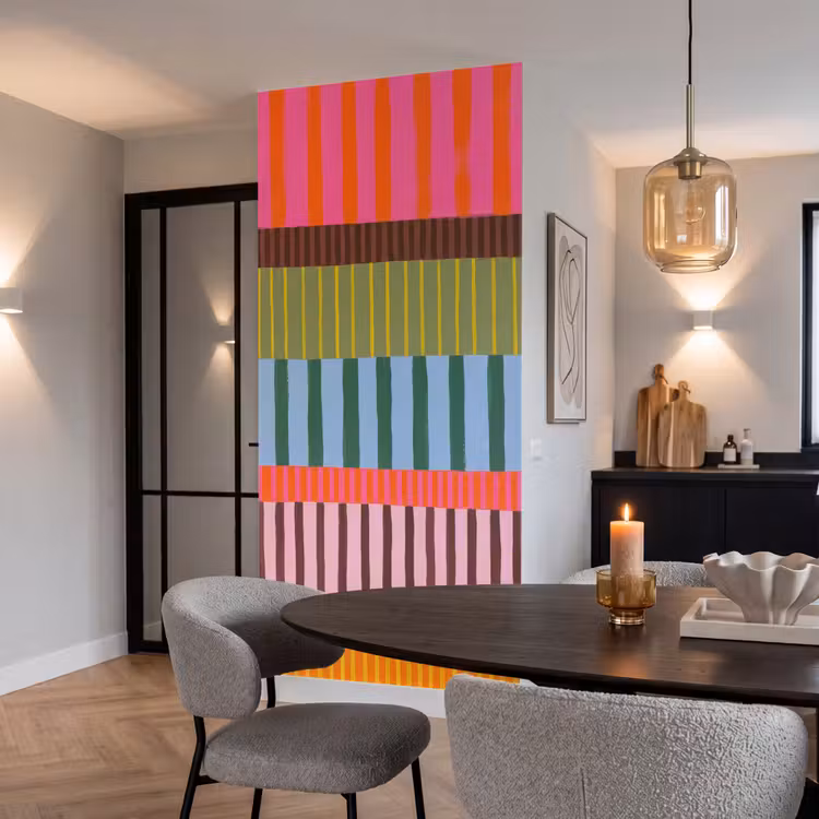 Tapete - Zusammenfassung – Streifen – Modern – Farbenfroh – Kunst — 5