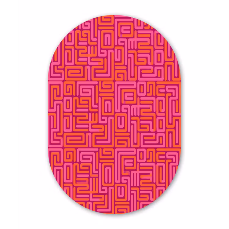 Forexbild Oval - Zusammenfassung – Muster – Linien – Rosa – Orange — 1